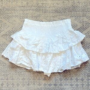 Tiered White Eyelet Skort